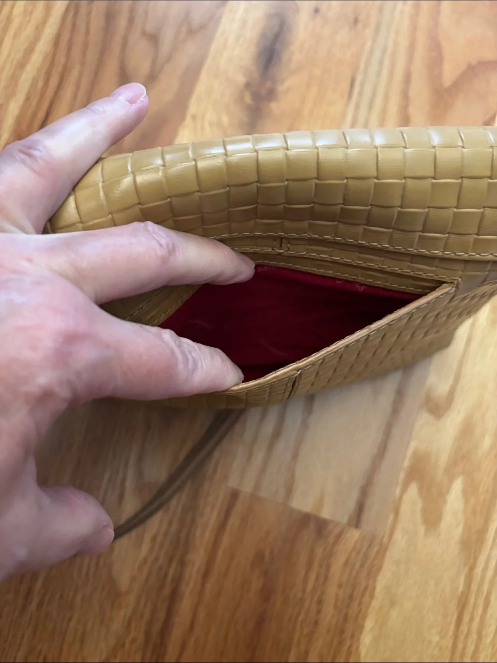 Hammitt VIP Medium Woven Leather Crossbody Bag Tan